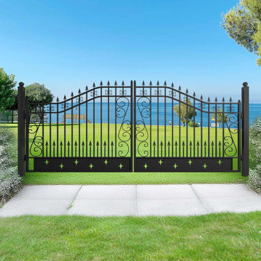 10'x4"x4" Gate Post with Brackets for Dual Swing Driveway Gates, Set of 2