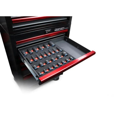 BoxoUSA 28-Piece ½” Drive SAE Impact Socket Set | 2/3 Drawer EVA Foam BX838-R