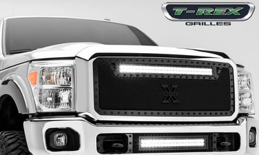 2011-2016 Super Duty Stealth Torch Grille Black 1 Pc Insert Black Studs Incl. (1) 30in LED - PN #6315461-BR