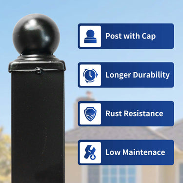 10x7 ft Steel Fence with 4 Rails, 30 Panels