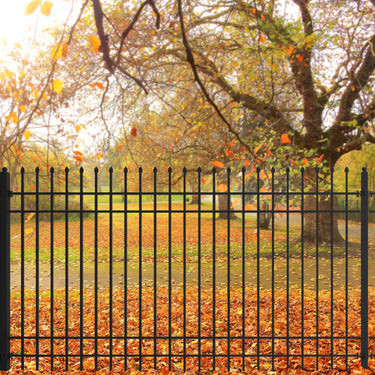 10x7 ft Steel Fence with 4 Rails, 30 Panels