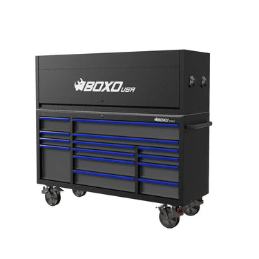 BoxoUSA Pro Series | 72" 14-Drawer Garage Top Rolling Tool Box 72TB-BK-R