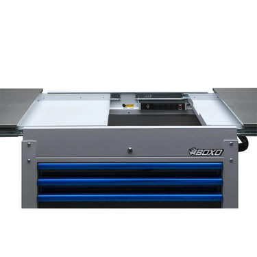 BoxoUSA Pro Series | 35" 3-Drawer Slide-Top Service Cart Tool Box with 222-Piece Master Tool Set 35SBM-BK-R