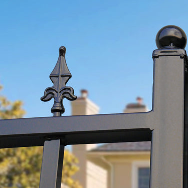 16x7 ft Steel Dual Swing Driveway Gate with Horse Pattern