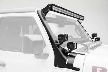 Z-RoadZ Zroadz Front Roof LED Kit Black Mild Steel Bolt-on no drilling required Includes (1) 50 Inch Straight Double Row Light Bar and (4) 3 Inch ZROADZ LED Pod Lights and Universal Wiring Harness Z374831-KIT4 | Z374831-KIT4