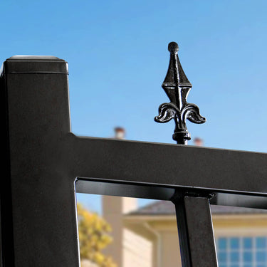 14x8 ft Steel Dual Swing Driveway Gate with Wider Goalposts