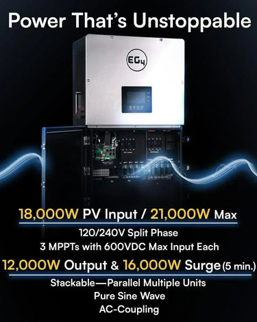 Inversor híbrido fotovoltaico EG4 18k 18000W Entrada FV EG4-18KPV-12LV