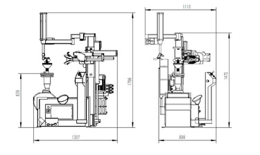 Katool KT-T900 Hydraulic Tire Changer 12"-30" Rims