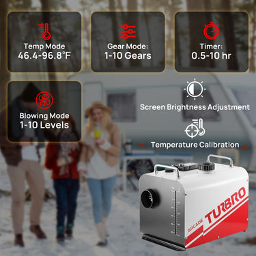 Calentador diésel Arcade H8BP, 8 kW, triple potencia, compacto todo en uno