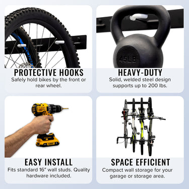 Soporte para bicicletas Blackstone | 4 bicicletas | Negro