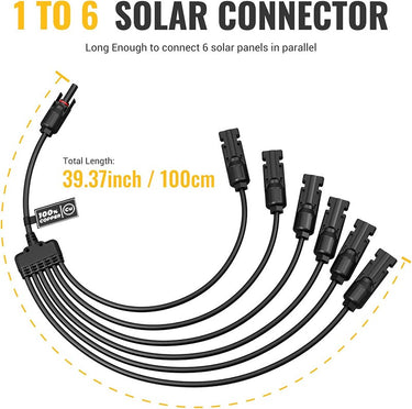 Solar Y Connector Solar Panel Parallel Connectors Extra Long 6 to 1 Cable