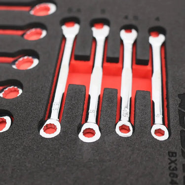 BoxoUSA 10-Piece Metric Mini Open Box End Combination Wrench Set | 1/9 Drawer EVA Foam BX364-R2