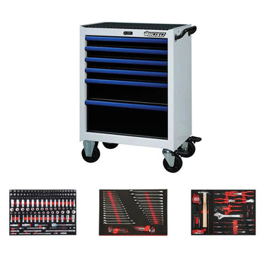 Pro Series | 26" 6-Drawer Rolling Tool Box Loaded 222-Piece Master Tool Set
