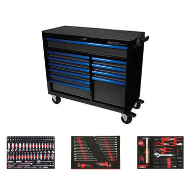 Serie Pro | Caja de herramientas rodante de 45" con 11 cajones y juego maestro de herramientas de 222 piezas