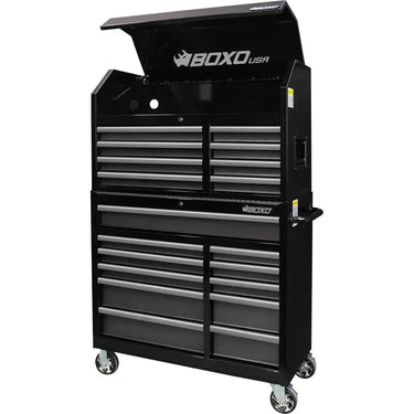 Tech Series | 41" 19-Drawer Rolling Tool Box with 222-Piece Master Tool Set | Black