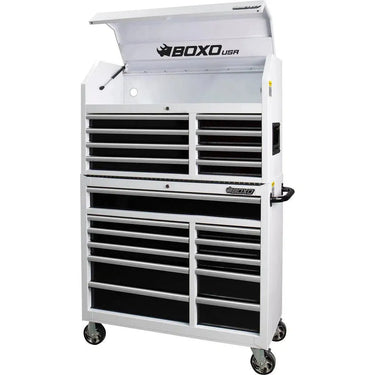 Tech Series | 41" 19-Drawer Rolling Tool Box with 222-Piece Master Tool Set | White