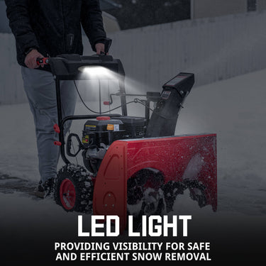 24'' 212cc Two Stage Self-Propelled Gas Snow Blower w/ Electric Start & Heated Handle DB7108B