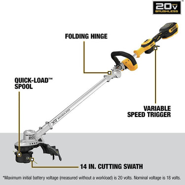 DEWALT DCST922B 20V MAX* 14 in Cordless Folding String Trimmer (Tool Only)