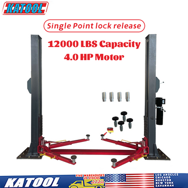 Katool KT-H120D 12,000lbs Two Post Lift — KT-H120D 12000lbs Two Post Lift and KT-MP5 Two Post Lift Frame Cradle Set