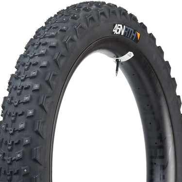 45NRTH Dillinger 4 Tire - 26 x 4.2 Tubeless Folding BLK 60 TPI 168 Carbide Steel Studs
