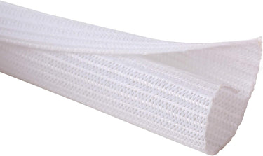 White Braided EV Charging Cable Wrap Sleeve, Self-Wrapping