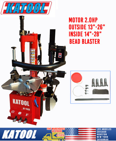 Katool KT-T835 Single Assist Arm Tire Machine 12"-28" Rims — KT-T835 Single Assist Arm Tire Machine only