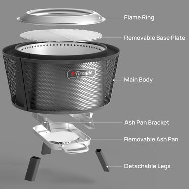 Brasero exterior Fireside Pluto R29 - Pintado de negro 