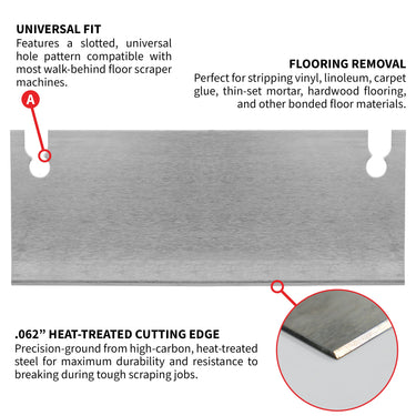12" X 3" General Purpose Floor Scraper Tile Stripper Blade for TSCP8