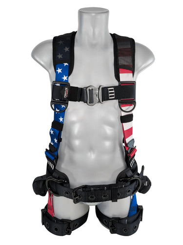 Arnés de cuerpo completo Frontline 110CTB-AM estilo americano con herrajes de aluminio y correas de suspensión para traumatismos M/L
