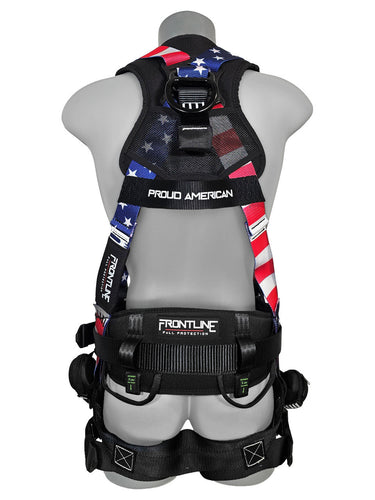 Arnés de cuerpo completo Frontline 110CTB-AM estilo americano con herrajes de aluminio y correas de suspensión para traumatismos M/L