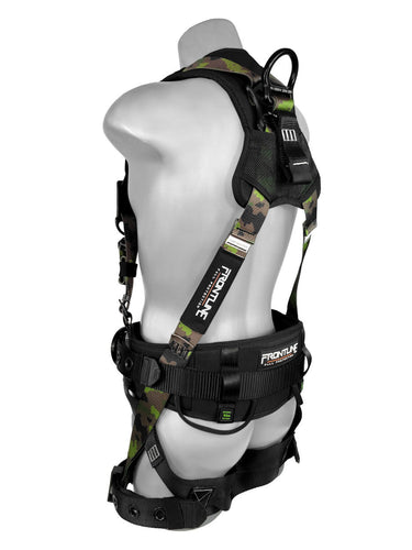 Arnés de cuerpo completo Frontline 110CTB-CF de camuflaje con herrajes de aluminio y correas de suspensión para traumatismos (talla M/L)