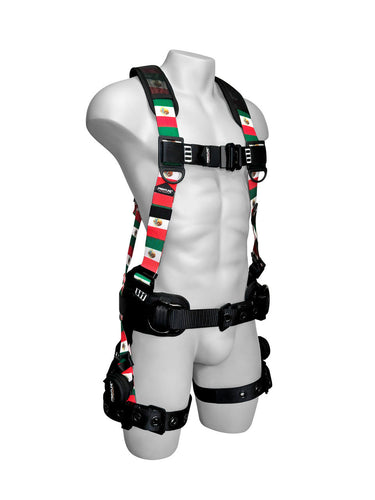 Arnés de cuerpo completo estilo mexicano Combatâ„¢ de Frontline 110CTB-ML-MX con herrajes de aluminio y correas antitrauma por suspensión