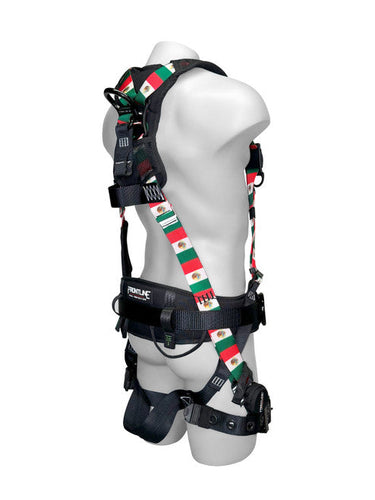 Arnés de cuerpo completo estilo mexicano Combatâ„¢ de Frontline 110CTB-ML-MX con herrajes de aluminio y correas antitrauma por suspensión