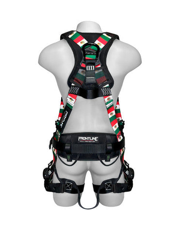 Arnés de cuerpo completo estilo mexicano Combatâ„¢ de Frontline 110CTB-ML-MX con herrajes de aluminio y correas antitrauma por suspensión