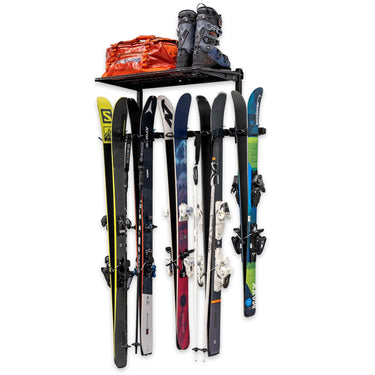 Lone Peak Ski + Shelf | Sistema de almacenamiento de pared ajustable | Capacidad para 5 pares de esquís