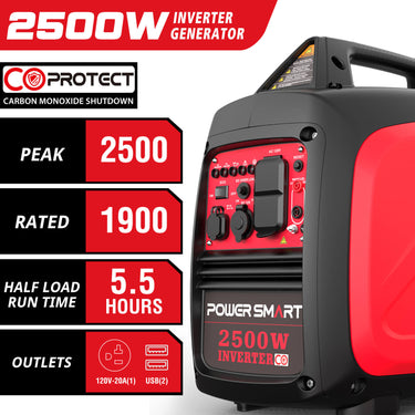 Generador de gas inversor de 2500 W con alerta de CO HB5020C