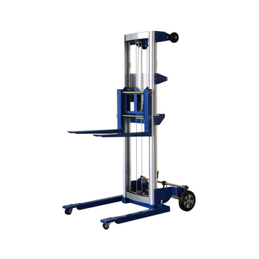 Heavy-Duty Lightweight Manual Hand Crank Straddle Stacker With Adjustable Straddle Legs, 400LBS (SAK94576)