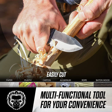 Holtzman's Gorilla Survival The Silverback full tang D2 survival camping knife gift set with sheath and accessories