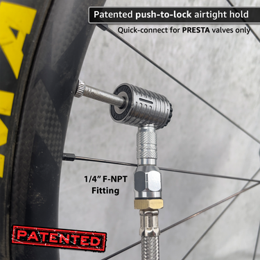 Boquilla de aire con bloqueo Lightning™ XP para neumáticos de bicicleta - 1/4" NPT-H (válvulas Presta)