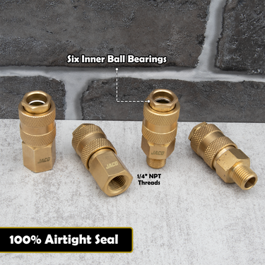 Accesorios de aire de conexión rápida Hi-Flo | Kit de conector y acoplador - 1/4" NPT (juego de 12)