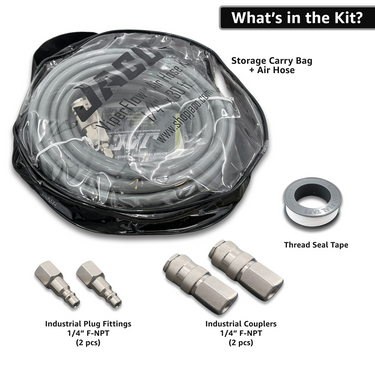 Kit de manguera de aire de polietileno ViperFlow - 1/4" x 30 pies.