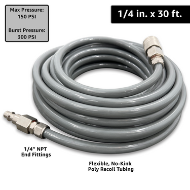 Kit de manguera de aire de polietileno ViperFlow - 1/4" x 30 pies.