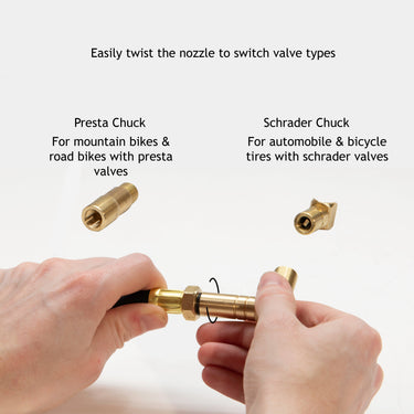 Manómetro de presión de neumáticos Presta BikePro™ - 160 PSI | Válvulas Presta y Schrader (Bicicletas híbridas/de carretera)