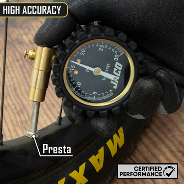 Manómetro de baja presión para neumáticos Presta FTX-30 para bicicletas (máx. 30 PSI) | Serie Fat Tire Bike