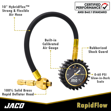 Manómetro desinflador de neumáticos RapidFlow™ (0-60 PSI) | Kit de desinflado de aire Rapid Off-Road