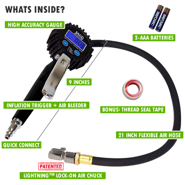 Inflador de neumáticos digital FlowPro® 2.0 con manómetro - 200 PSI