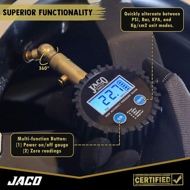 Manómetro digital de baja presión para neumáticos Elite® - Precisión profesional - 30 PSI