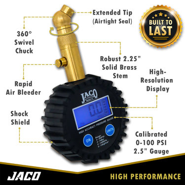 Manómetro digital de presión de neumáticos Elite® - Precisión profesional - 100 PSI