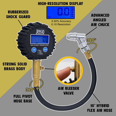 Manómetro digital de presión de neumáticos ElitePro™ - Precisión profesional - 100 PSI