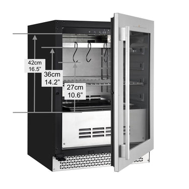 Refrigerador compacto para maduración de carne con puerta de vidrio de 24 pulgadas